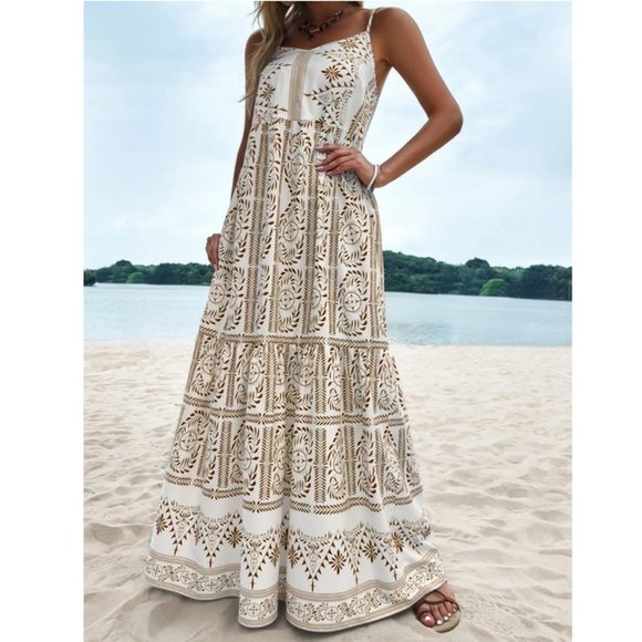 Boho Print Casual cami maxi Dress - Picture 2 of 7